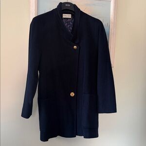 Ashley Scott wool navy gold button coat size L-XL